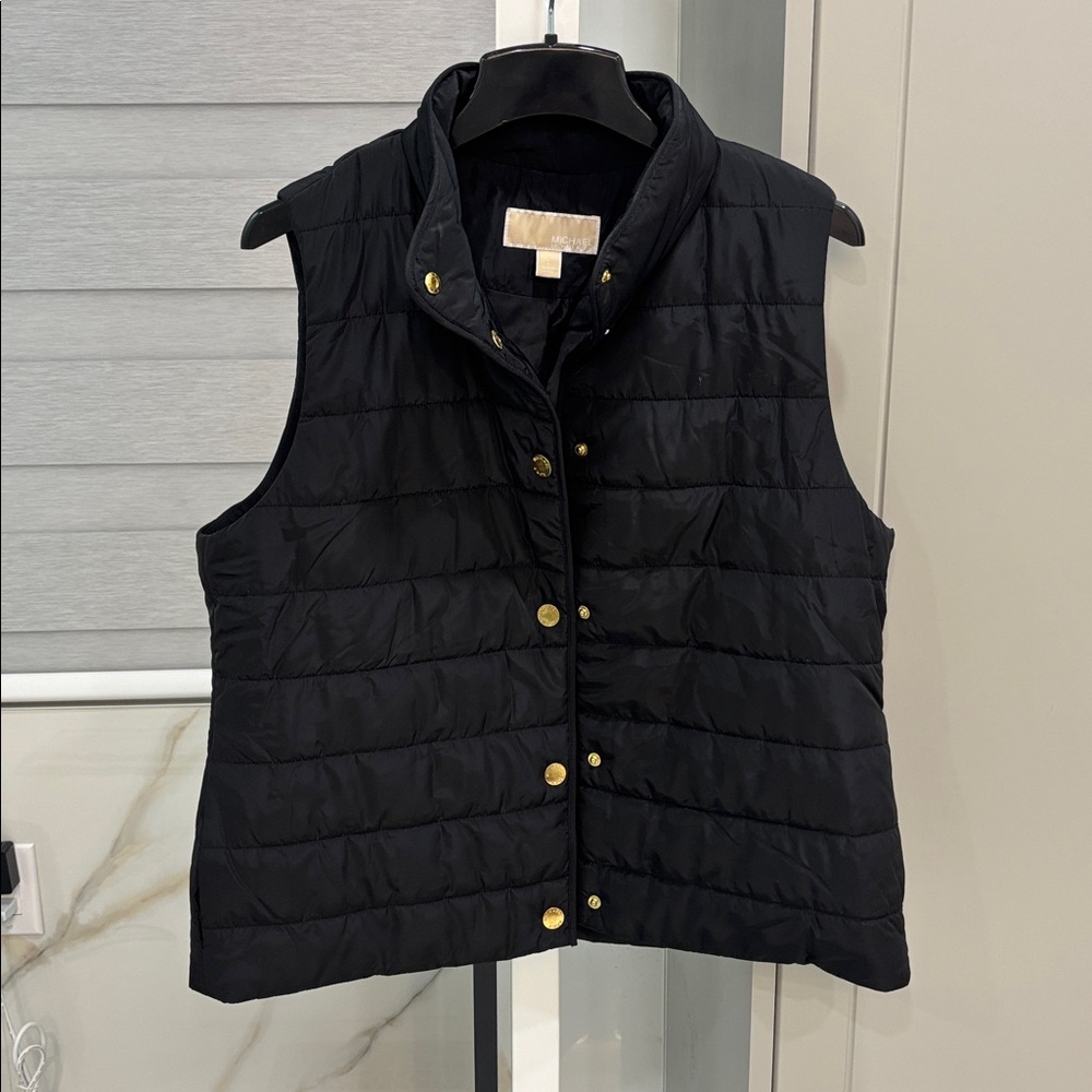Michael Kors Black Vest with Gold Accents